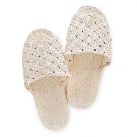 アンキットレースの麻スリッパ　Ankit Lace Abaca Slippers