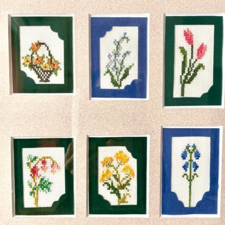 サザンクロス・フラワー刺繍額   (花8種)