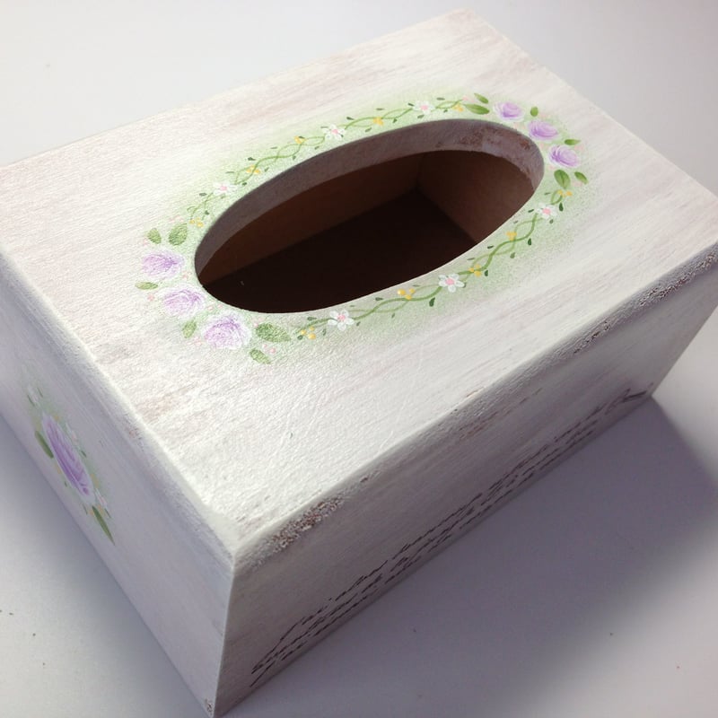 トールペイント　作品　薔薇柄ティッシュボックス トールペイント 作品 薔薇柄ティッシュボックス 【公式通販】