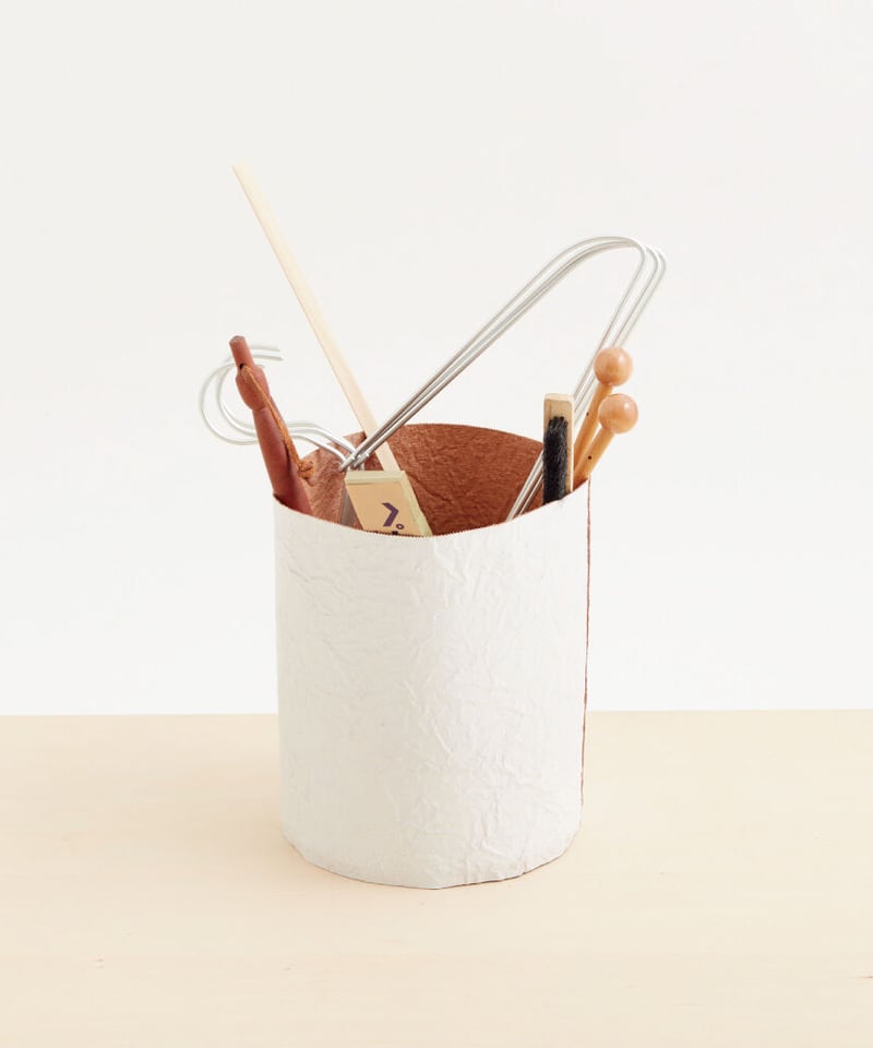 PAPER LEATHER TRASH BASKET ( WHITE ) | i ro se PAPER LEATHER TRASH BASKET ( WHITE ) | i ro se