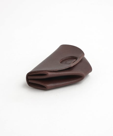 SEAMLESS "CLASSIC LEATHER" COIN CASE  ( D.BROWN )