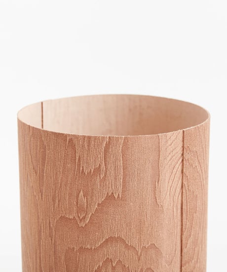 PLYWOOD LEATHER TRASH BASKET