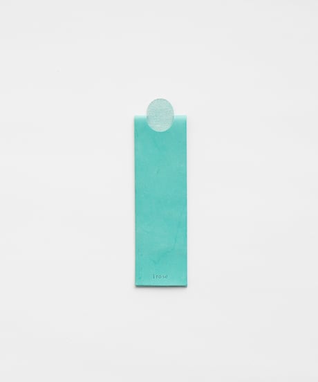 LEATHER BOOKMARK "WAXED LEATHER" ICE BLUE