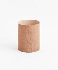 PLYWOOD LEATHER TRASH BASKET