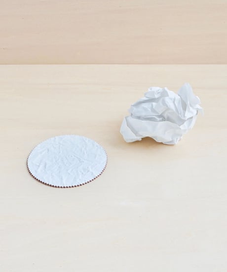 PAPER LEATHER COASTER  ( WHITE )