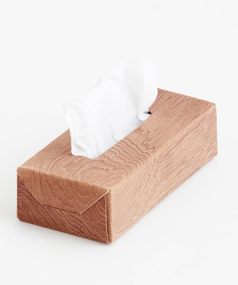PLYWOOD LEATHER TISSUE BOX CASE | i ro se Offi