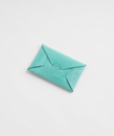 SEAMLESS "WAXED LEATHER" CARD CASE  ( ICE BLUE )