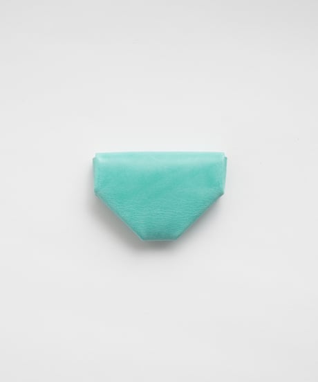 SEAMLESS "WAXED LEATHER" COIN CASE  ( ICE BLUE  )