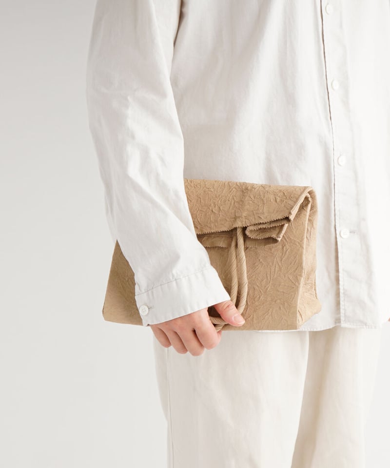 PAPER LEATHER TOTE BAG - M ( L.BROWN / BLACK ) PAPER LEATHER TOTE BAG - M ( L.BROWN / BLACK )