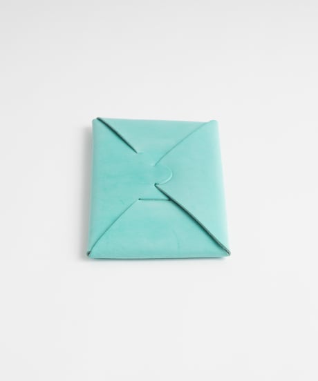 SEAMLESS "WAXED LEATHER" LONG WALLET  ( ICE BLUE  )
