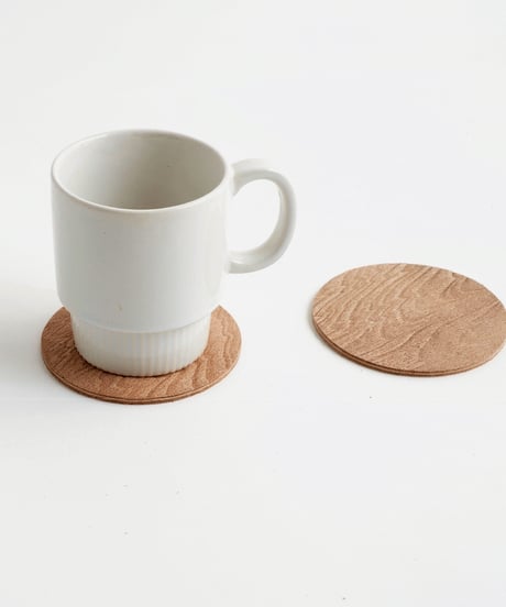 PLYWOOD LEATHER COASTER