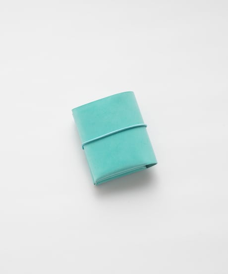 SEAMLESS "WAXED LEATHER" MINI WALLET-2 ( ICE BLUE )