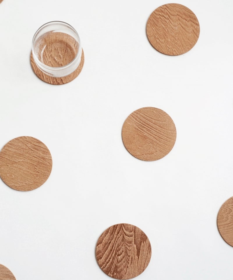 PLYWOOD LEATHER COASTER | i ro se Official On