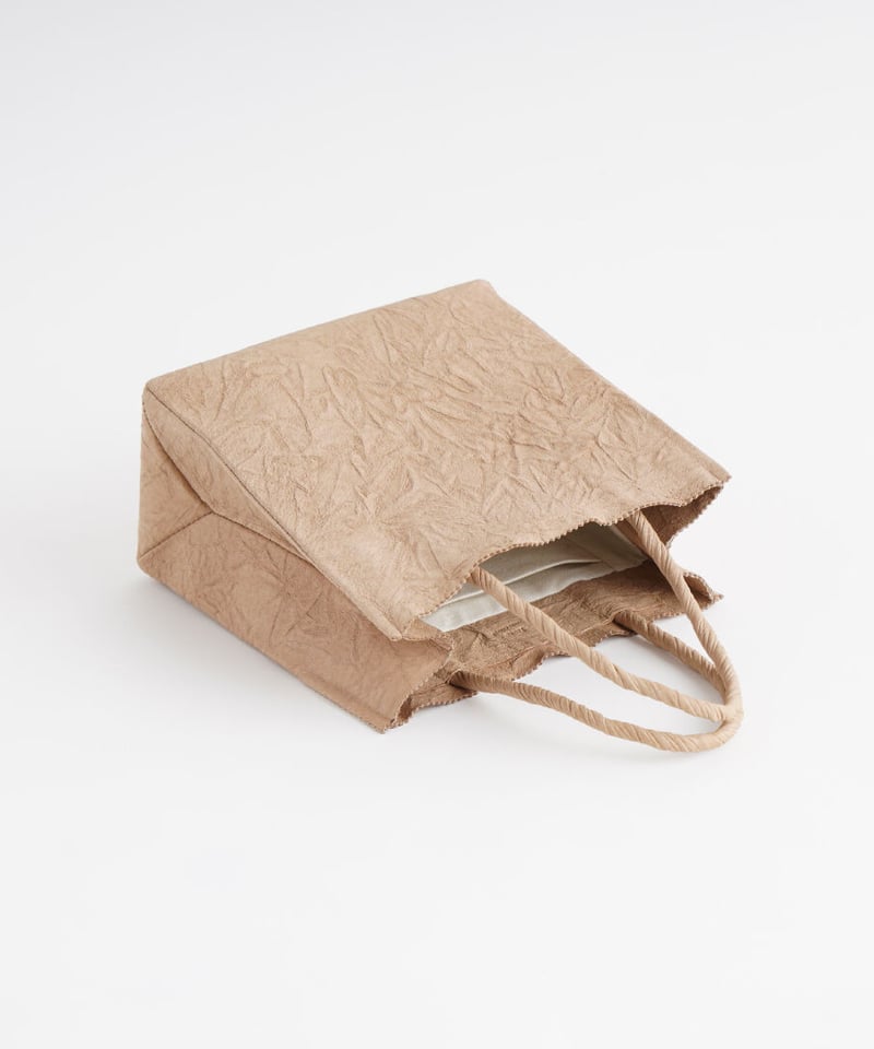 PAPER LEATHER TOTE BAG - S ( L.BROWN / BLACK )