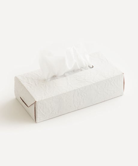 PAPER LEATHER TISSUE BOX CASE  ( WHITE )