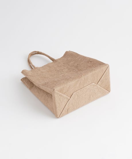 PAPER LEATHER TOTE BAG - M ( L.BROWN / BLACK )