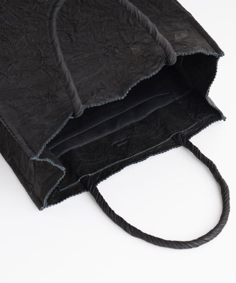 PAPER LEATHER TOTE BAG - S ( L.BROWN / BLACK )