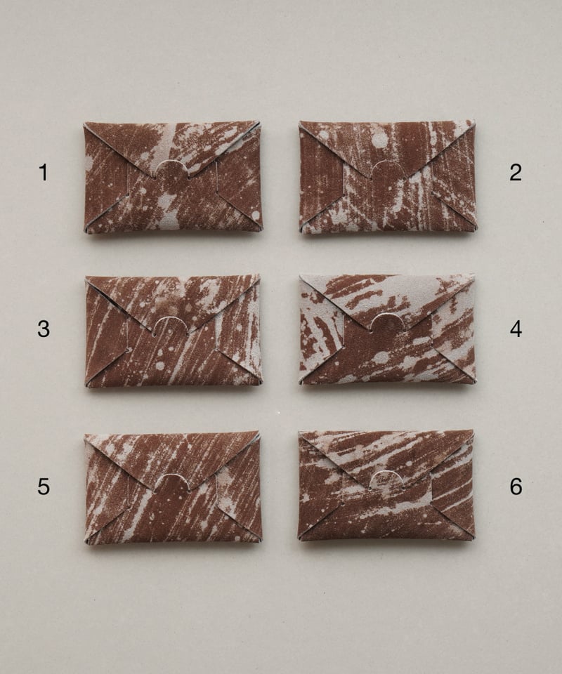 SEAMLESS ”BLEACHED LEATHER” CARD CASE （BROWN x