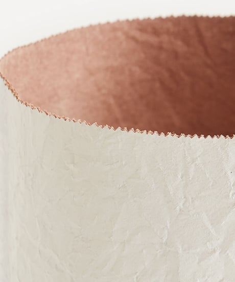PAPER LEATHER TRASH BASKET  ( WHITE )