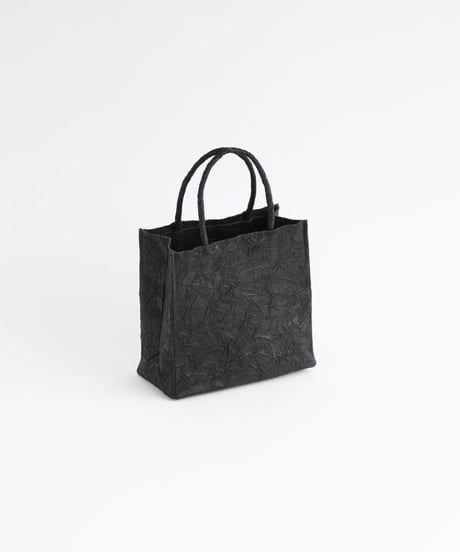 PAPER LEATHER TOTE BAG - S ( L.BROWN / BLACK )