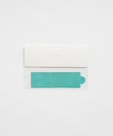 LEATHER BOOKMARK "WAXED LEATHER" ICE BLUE