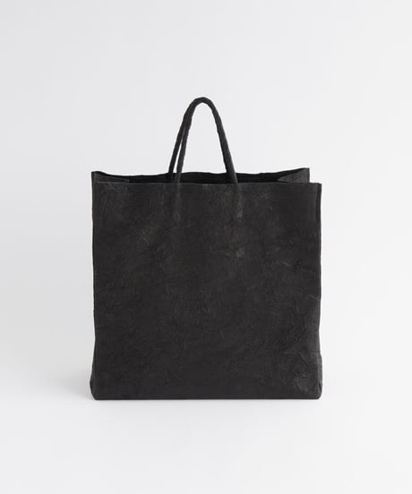 PAPER LEATHER TOTE BAG - L ( L.BROWN / BLACK )