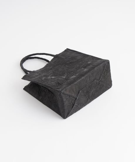 PAPER LEATHER TOTE BAG - S ( L.BROWN / BLACK )