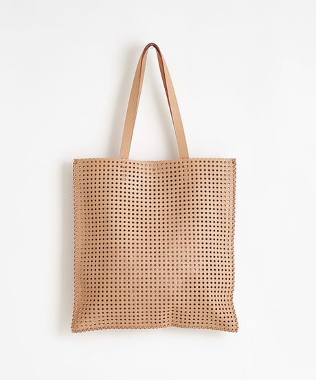 "KAGO" FLAT BAG - L ( NUDE / BLACK )