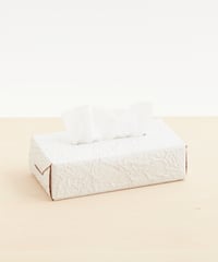 PAPER LEATHER TISSUE BOX CASE  ( WHITE )