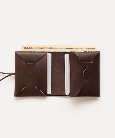 SEAMLESS "CLASSIC LEATHER" MINI WALLET -2 ( D.BROWN )