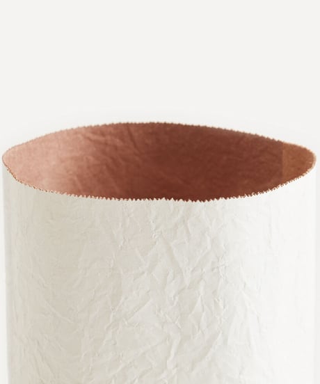 PAPER LEATHER TRASH BASKET  ( WHITE )