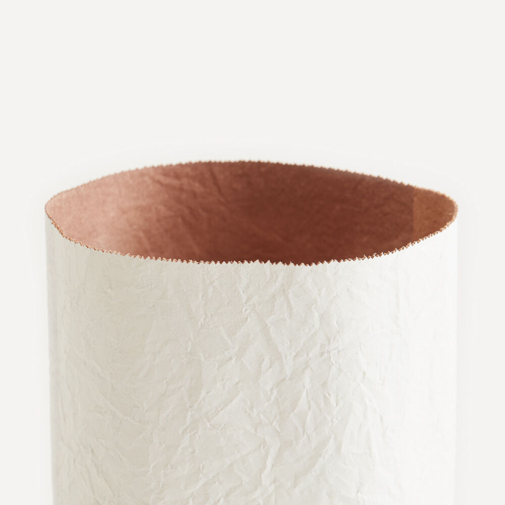 PAPER LEATHER TRASH BASKET ( WHITE ) | i ro se
