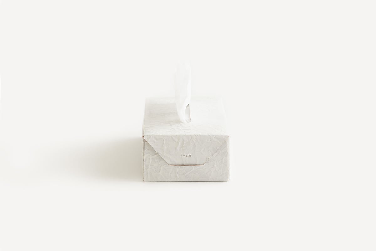 PAPER LEATHER TISSUE BOX CASE ( WHITE ) | i ro