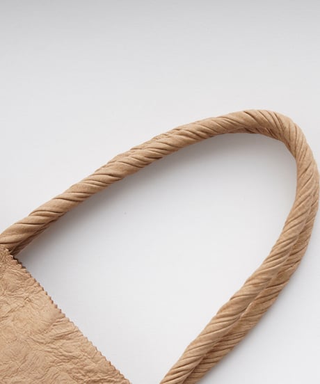 PAPER LEATHER TOTE BAG - L ( L.BROWN / BLACK )