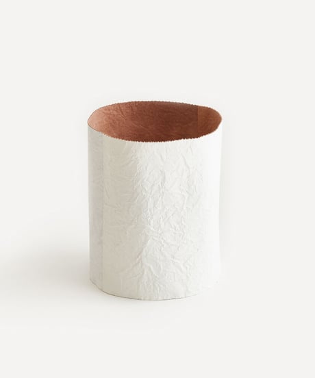 PAPER LEATHER TRASH BASKET  ( WHITE )