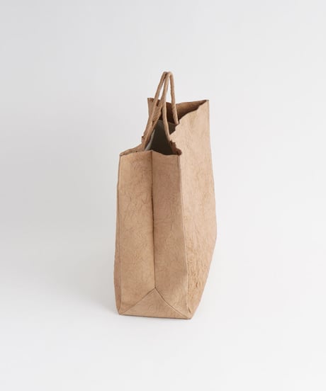 PAPER LEATHER TOTE BAG - L ( L.BROWN / BLACK )