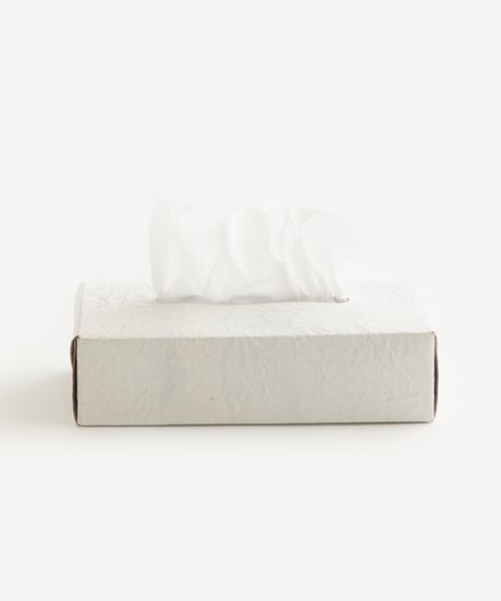 PAPER LEATHER TISSUE BOX CASE  ( WHITE )