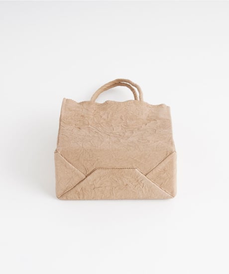 PAPER LEATHER TOTE BAG - S ( L.BROWN / BLACK )