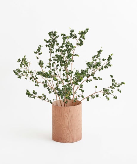PLYWOOD LEATHER TRASH BASKET