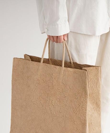 PAPER LEATHER TOTE BAG - L ( L.BROWN / BLACK )
