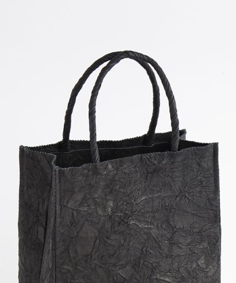 PAPER LEATHER TOTE BAG - S ( L.BROWN / BLACK )