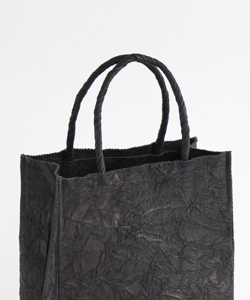 PAPER LEATHER TOTE BAG - S ( L.BROWN / BLACK )
