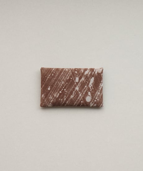 SEAMLESS ”BLEACHED LEATHER” CARD CASE　（BROWN x L.GRAY）