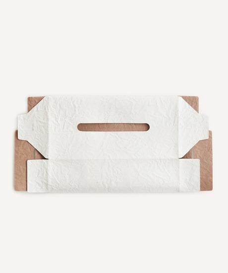 PAPER LEATHER TISSUE BOX CASE  ( WHITE )