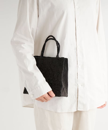 PAPER LEATHER TOTE BAG - S ( L.BROWN / BLACK )