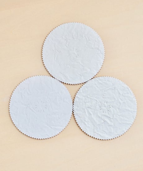 PAPER LEATHER COASTER  ( WHITE )