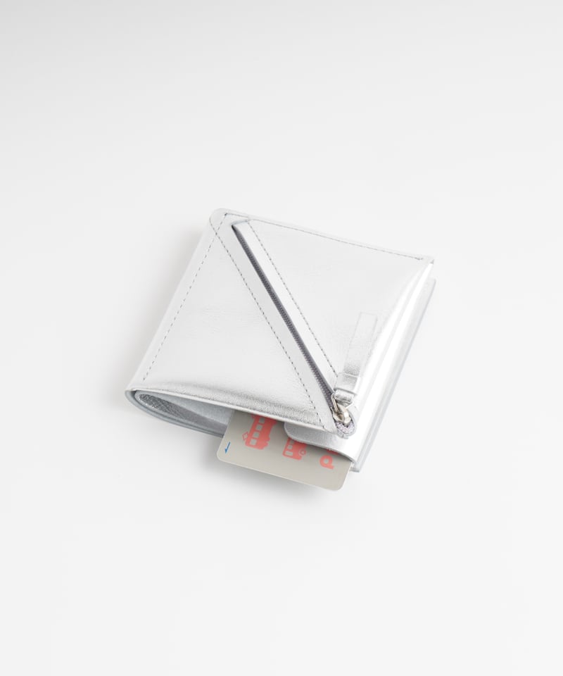 SLANT SHORT WALLET ( SILVER ) | i ro se Offici