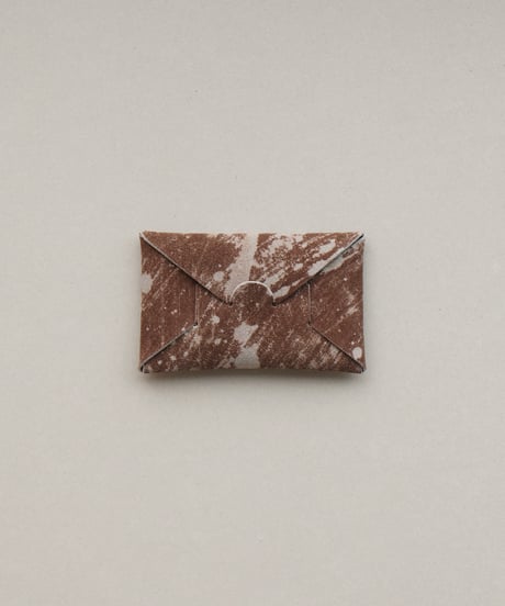 SEAMLESS ”BLEACHED LEATHER” CARD CASE　（BROWN x L.GRAY）