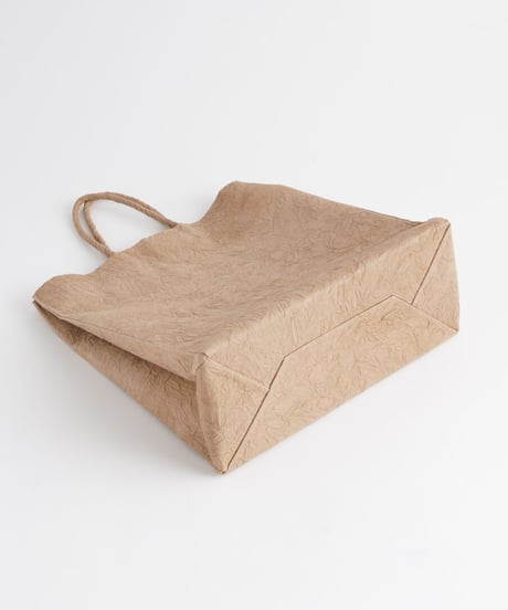 PAPER LEATHER TOTE BAG - L ( L.BROWN / BLACK )