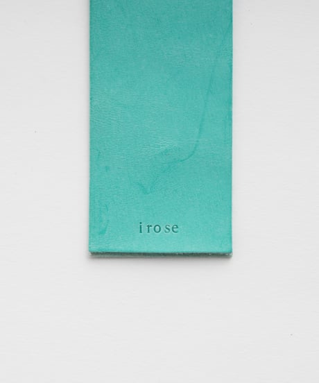 LEATHER BOOKMARK "WAXED LEATHER" ICE BLUE